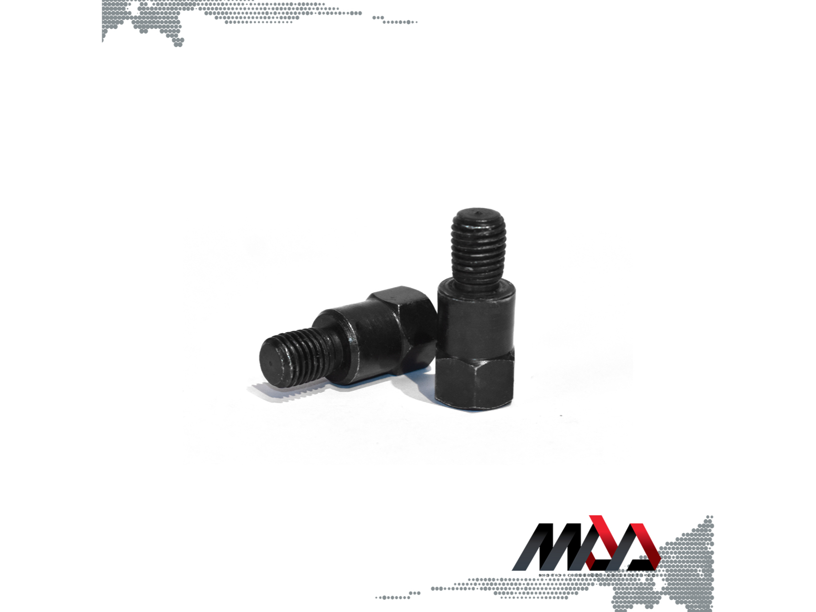 Adaptador rosca espejo - Hembra Rosca derecha 10 mm - Macho rosca derecha 10 mm - Negra