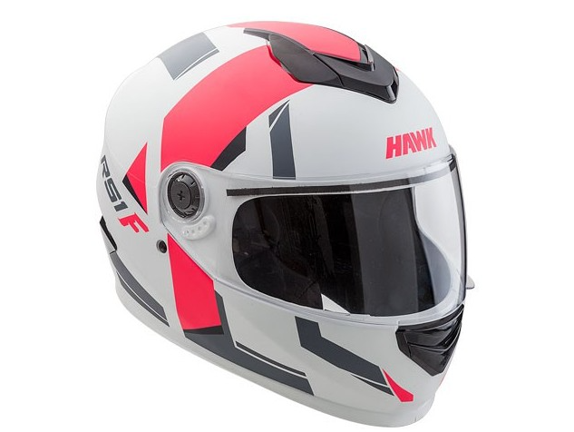 CASCO INTEGRAL HAWK RS1F BLANCO/FUCSIA MATE C/GRAFICO XL (62CM) (x1/x4)