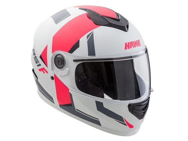 CASCO INTEGRAL HAWK RS1F BLANCO/FUCSIA MATE GRAFICO S(56CM) (x1/x4)