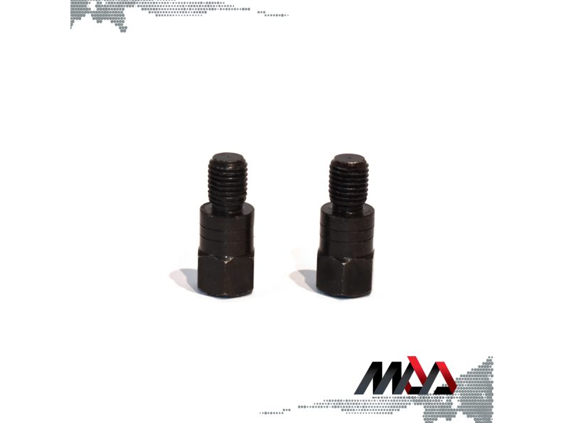 Adaptador rosca espejo - Hembra Rosca izquierda 10 mm - Macho rosca derecha 10 mm - Negra