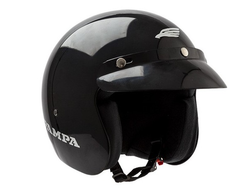 CASCO ABIERTO HALCON PAMPA NEGRO BRILLANTE TALLE XL (62 CM)(x1/x12/x4)