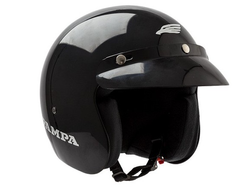 CASCO ABIERTO HALCON PAMPA NEGRO BRILLANTE TALLE M (58 CM)(x1/x12/x4)