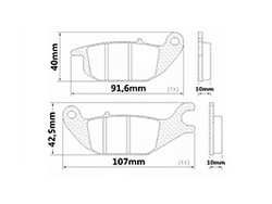 PASTILLA DE FRENO BRASIL YAMAHA R15 / HONDA TRASERA FRASLE COD PD 946