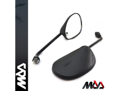 Espejo MDA - Ovalado Universal - Con adaptadores Rosca 8 mm - Der/Der - Negro