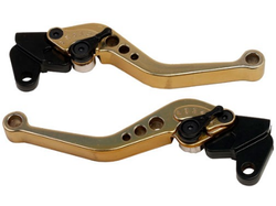 JUEGO MANIJA FRENO/EMBRAGUE REGULABLE CB 300R / TWISTER / STRADA PRETO DORADO COMETA