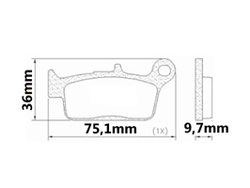 PASTILLA DE FRENO HONDA XR250 CR125 (09/15) TRASERO OE 06435 PD940 FA 131
