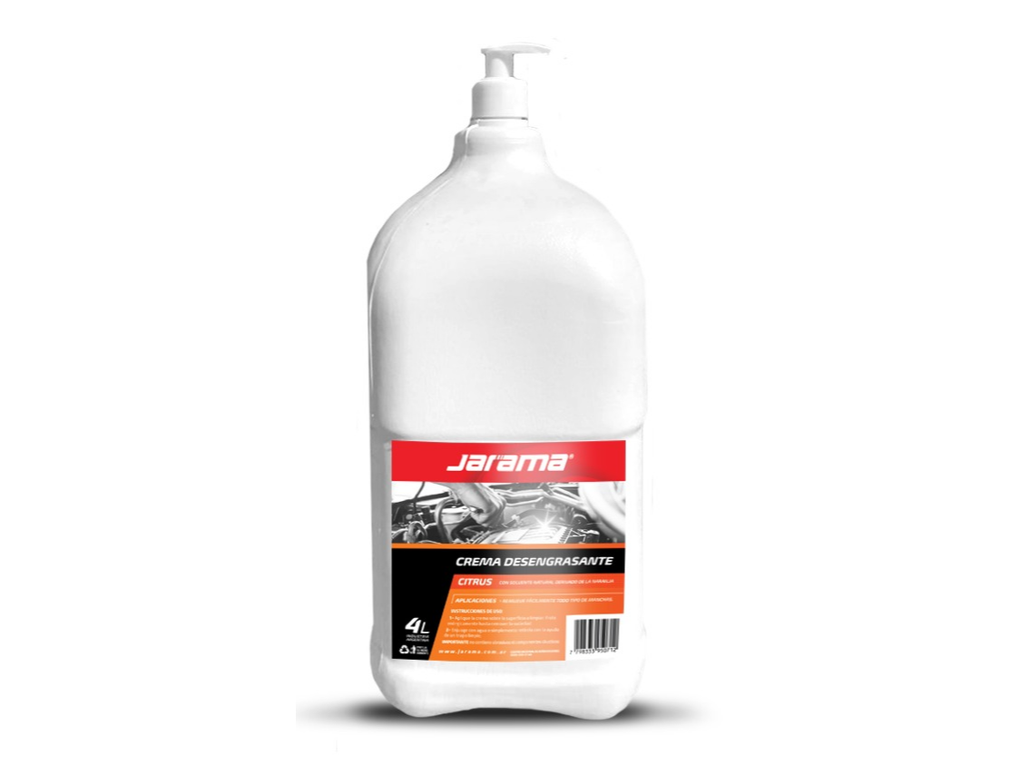 BIDON CREMA LIMPIAMANOS CITRUS DESENGRASANTE C/ SOLVENTE NATURAL x 4L CON BOMBA DOSIFICADORA  JARAMA