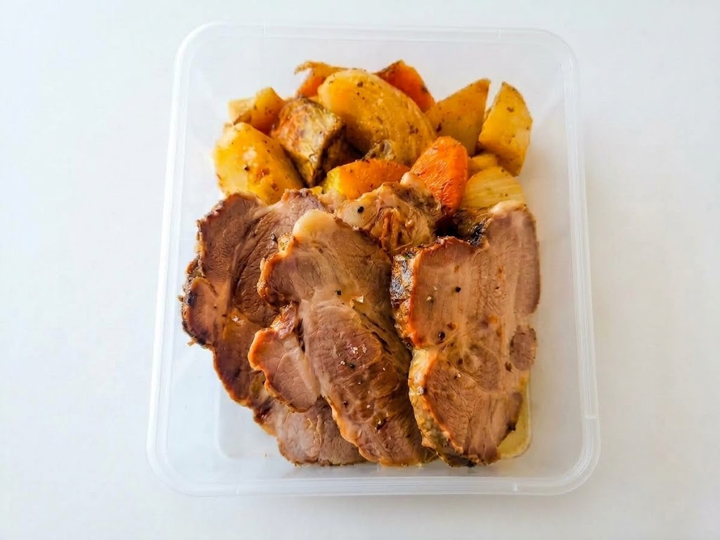SIN TACC BONDIOLA AL HORNO CON VERDURAS ASADAS