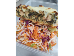 TARTA DE POLLO Y ESPINACAS de harina integral