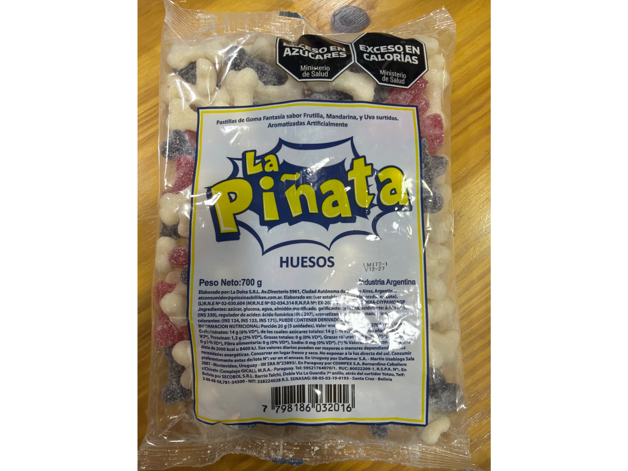 Goma piñata huesitos x700g
