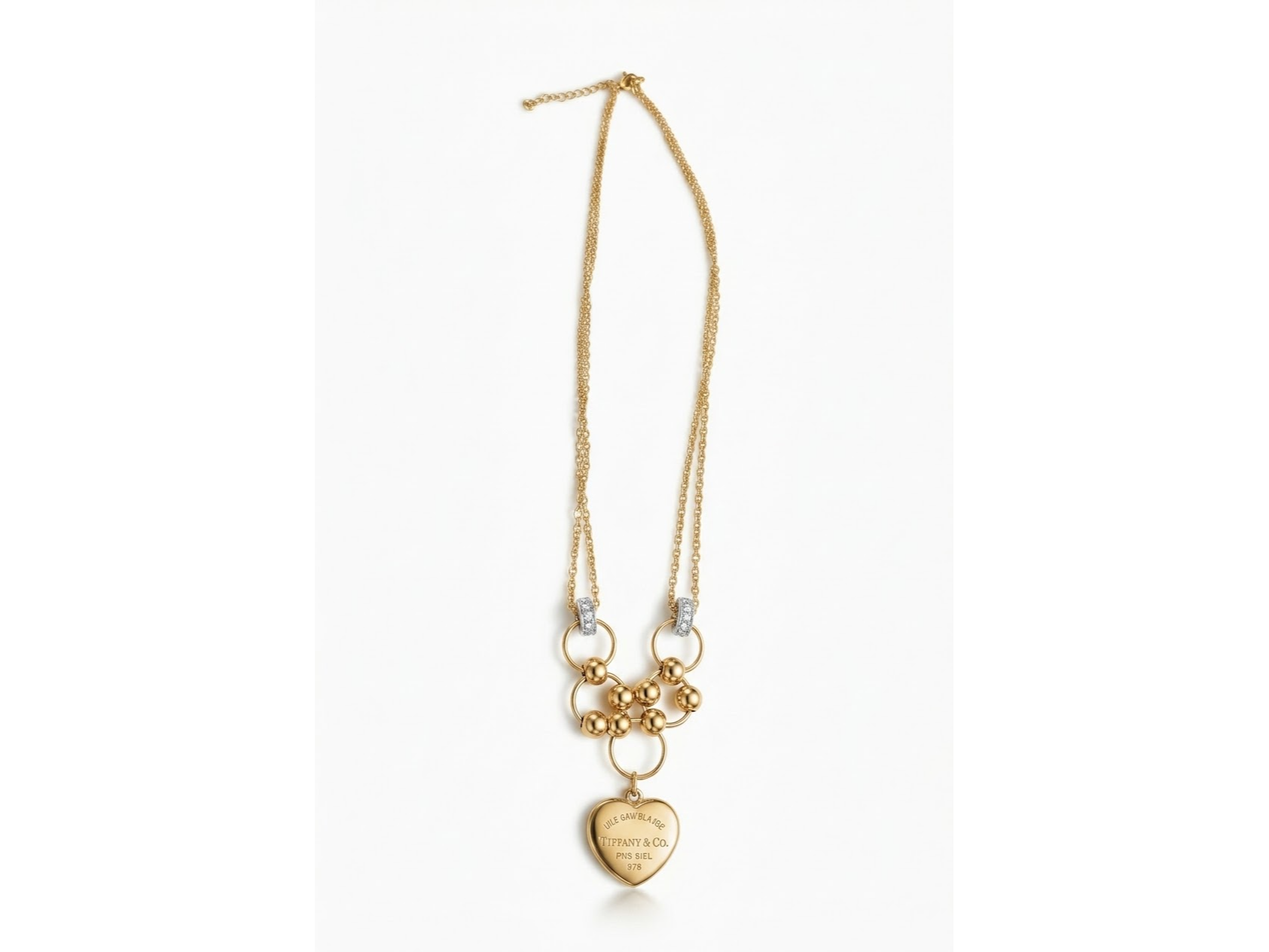CHOKER ACERO DORADO DE CORAZON