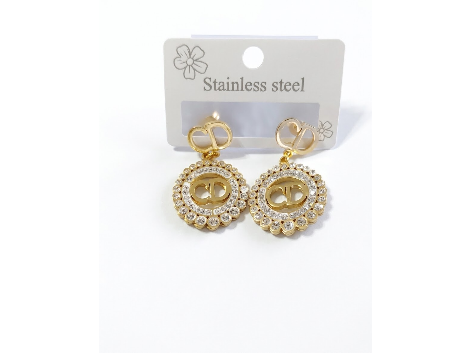 AROS ACERO DORADO SIMIL CHRISTIAN DIOR