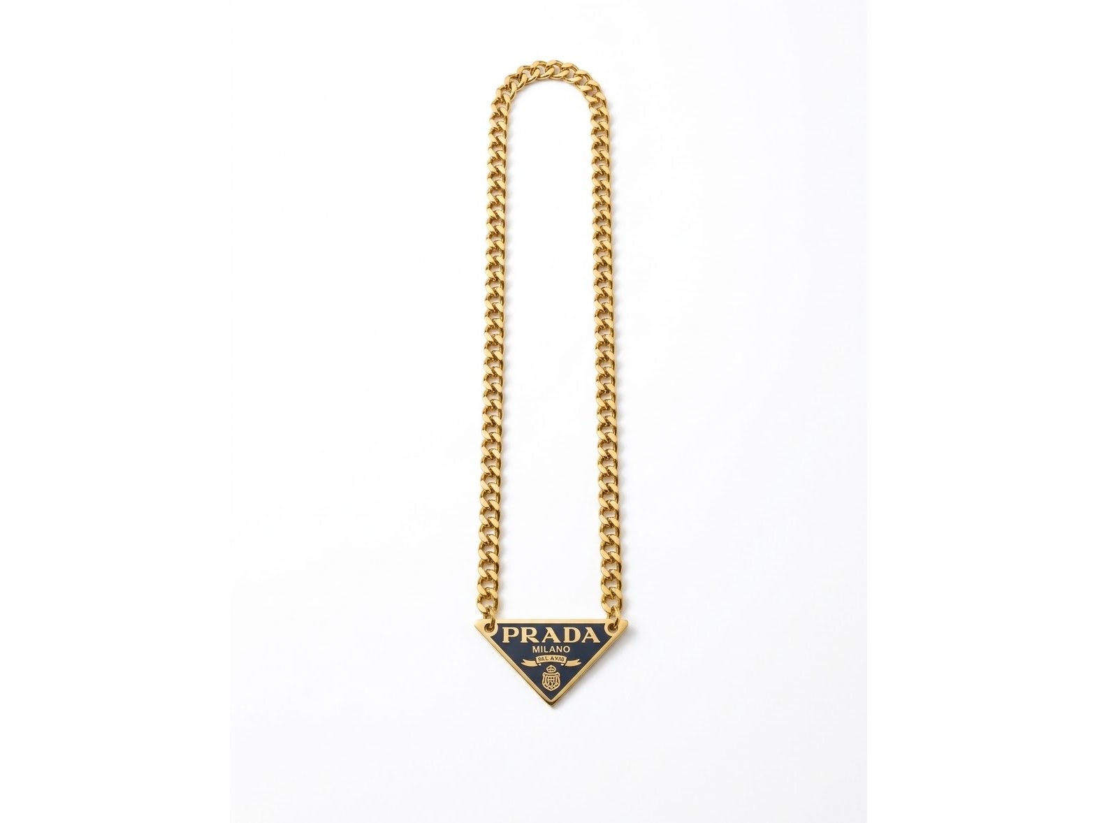 CHOKER ACERO DORADO  SIMIL PRADA