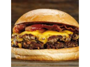 Hamburguesa doble con cheddar y bacon