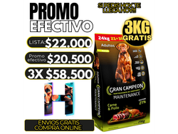 Gran Campeón Adulto 21kg + 3kg Gratis