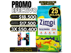 Promo x 3 Zimpi Perro Adulto 25kg