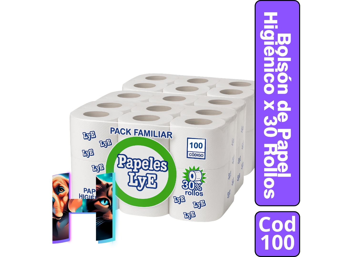 BOLSON DE PAPEL HIGIENICO "LYE" CÓDIGO 100