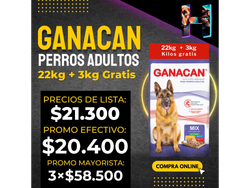 Ganacan Mix Adulto x 22kg + 3kg Gratis