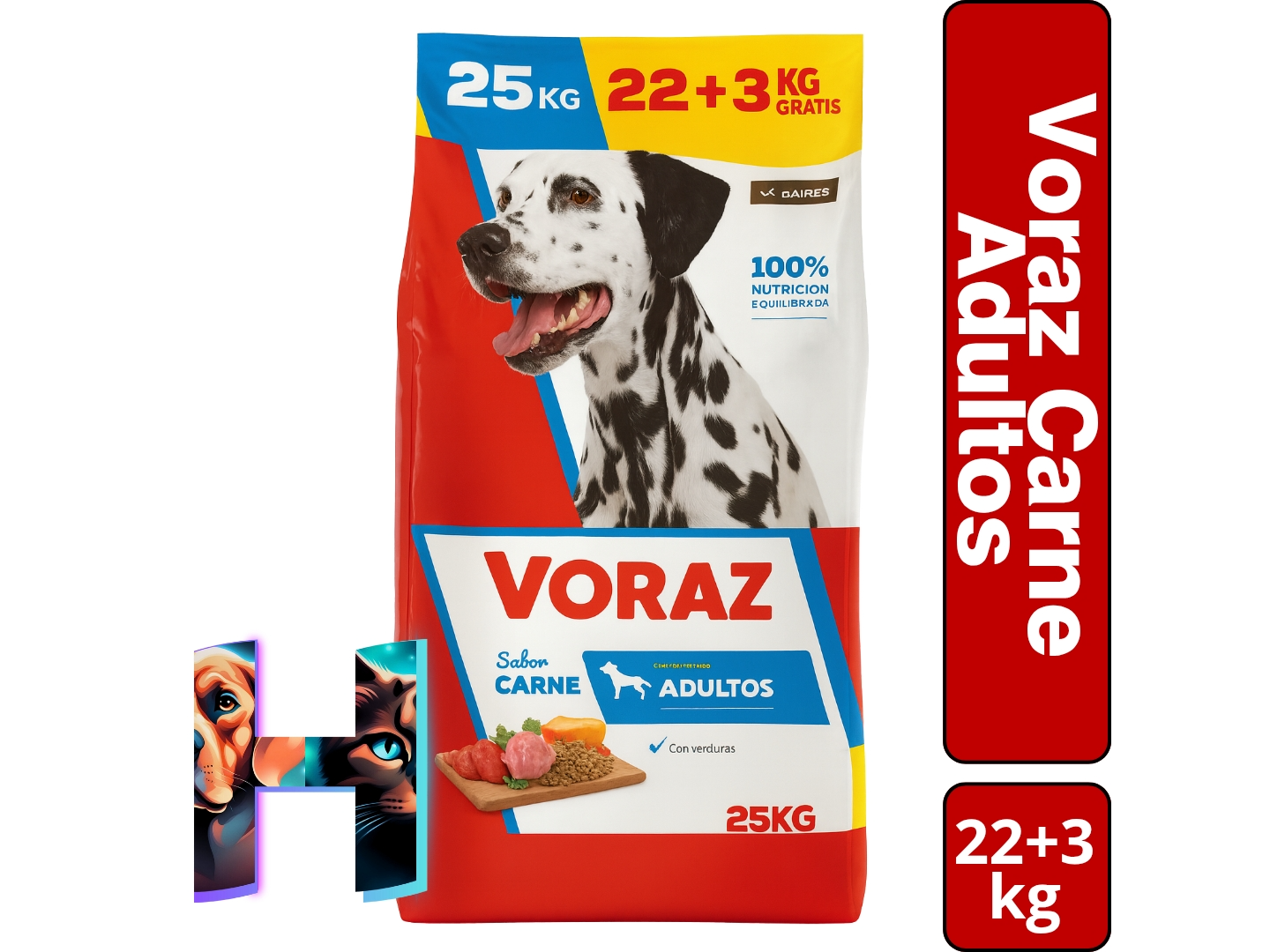 Voraz Perro Adulto x 22kg +3kg Gratis