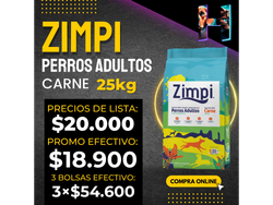 Promo x 3 Zimpi Perro Adulto 25kg
