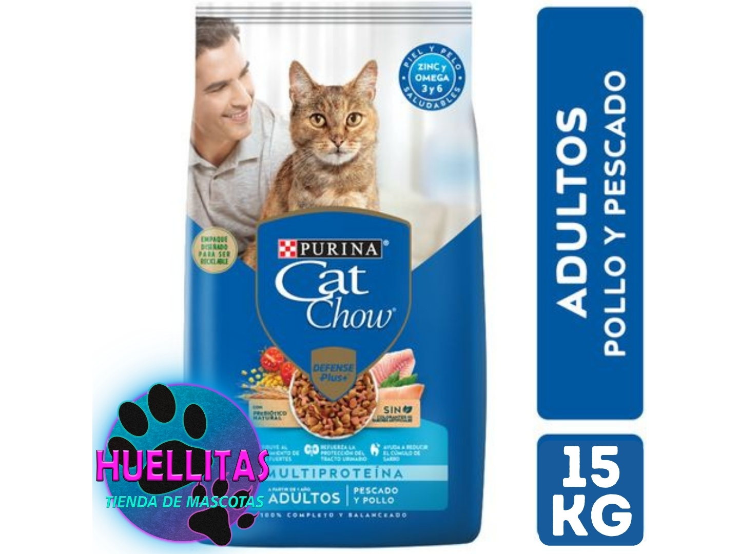 Cat chow adultos pescado X 15 Kg.