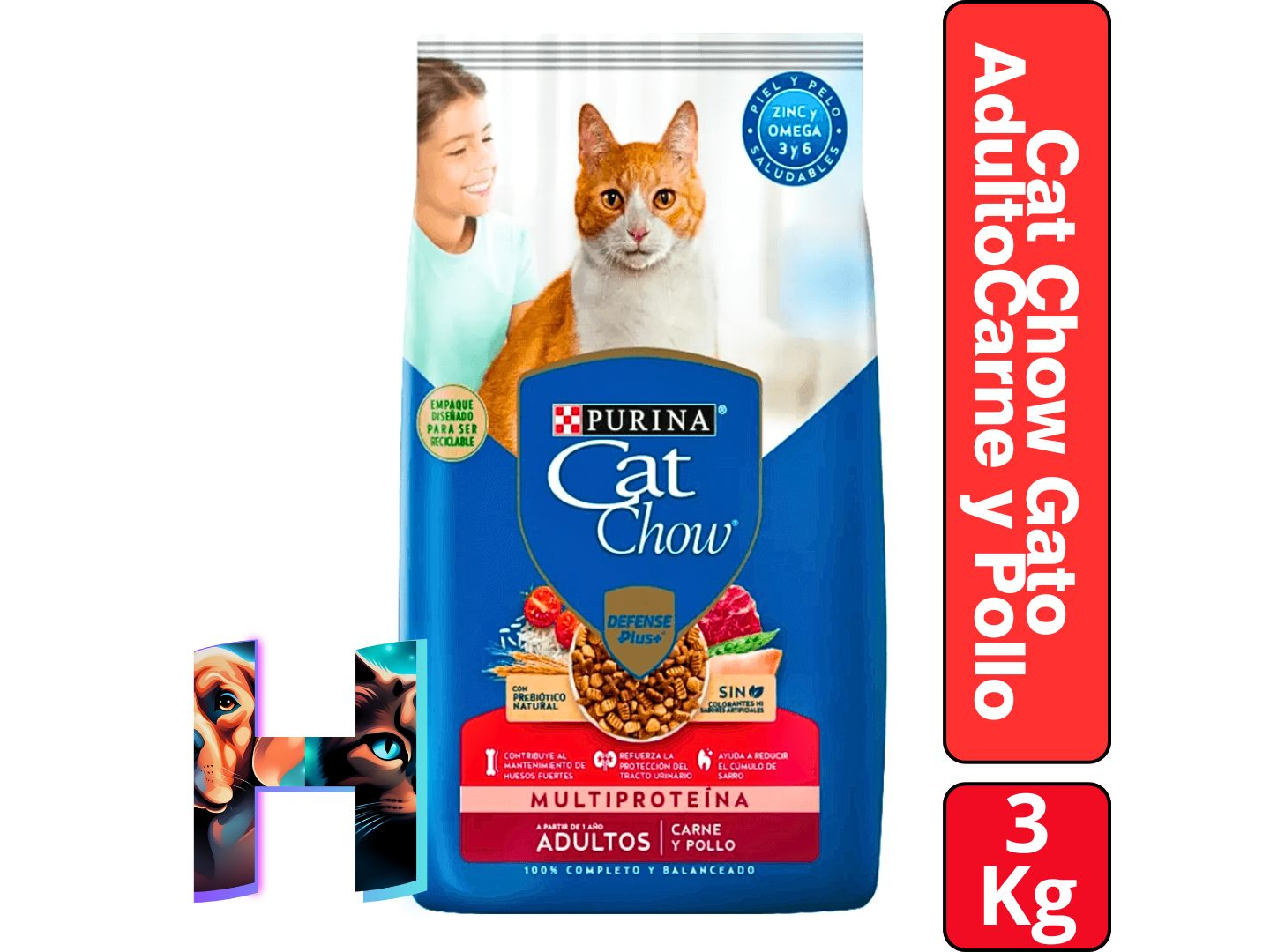 Cat Chow Gato Adulto Carne y Pollo x3kg de Universo Mascotas Distribuidora
