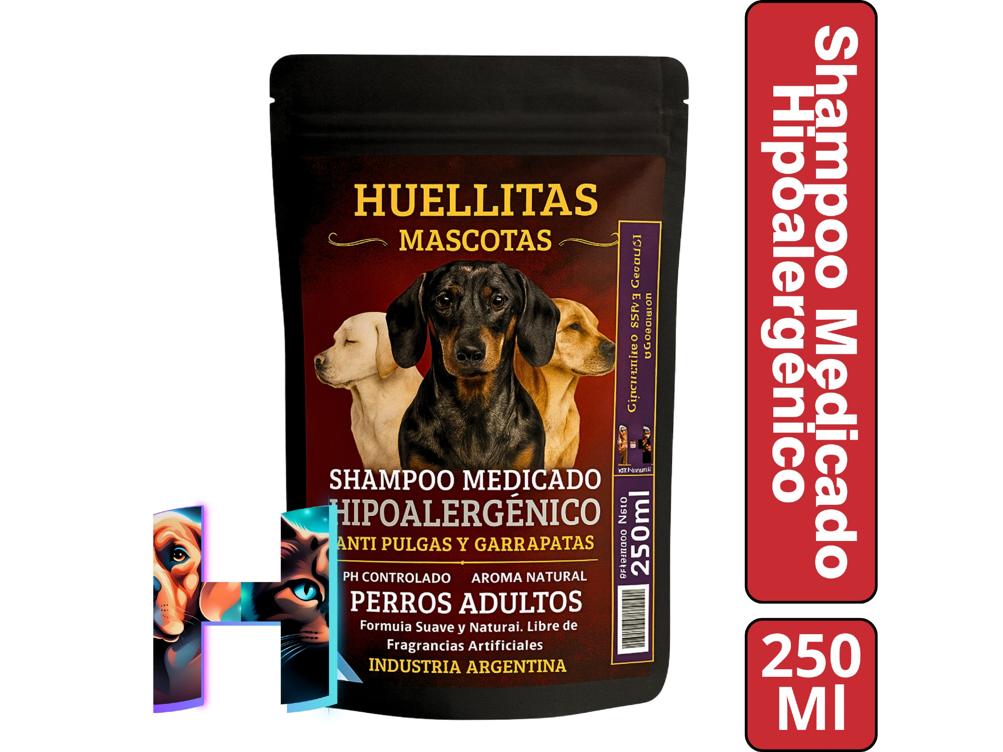 Shampoo Hipoalergenico "Huellitas " Anti-Pulgas y Garrapatas 250ml