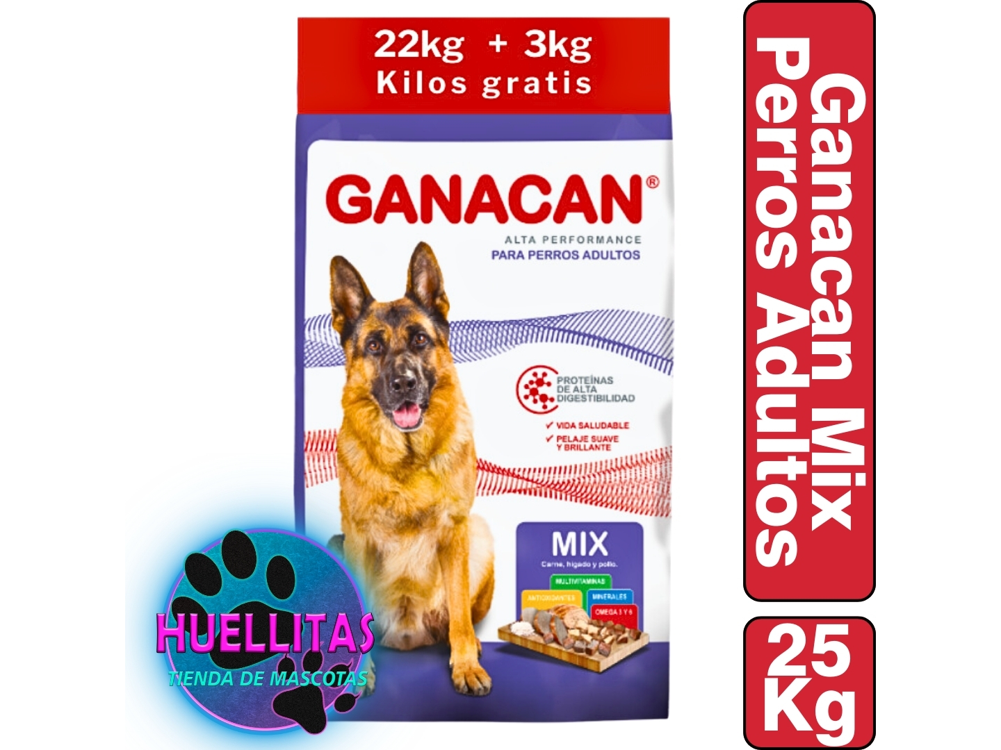 GANACAN PERRO MIX 22KG +3KG GRATIS