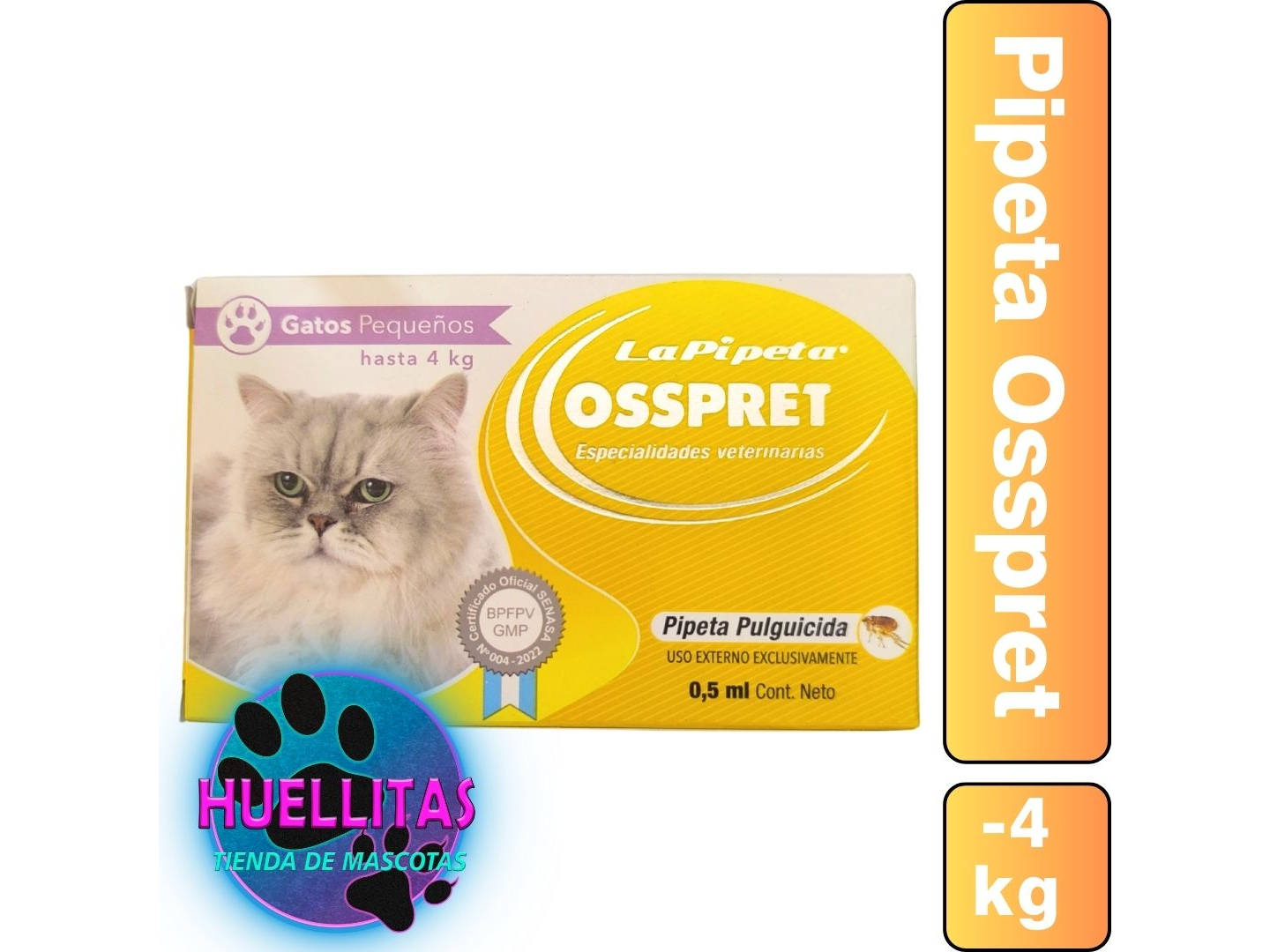 PIPETA OSSPRET GATOS HASTA 4 KILOS