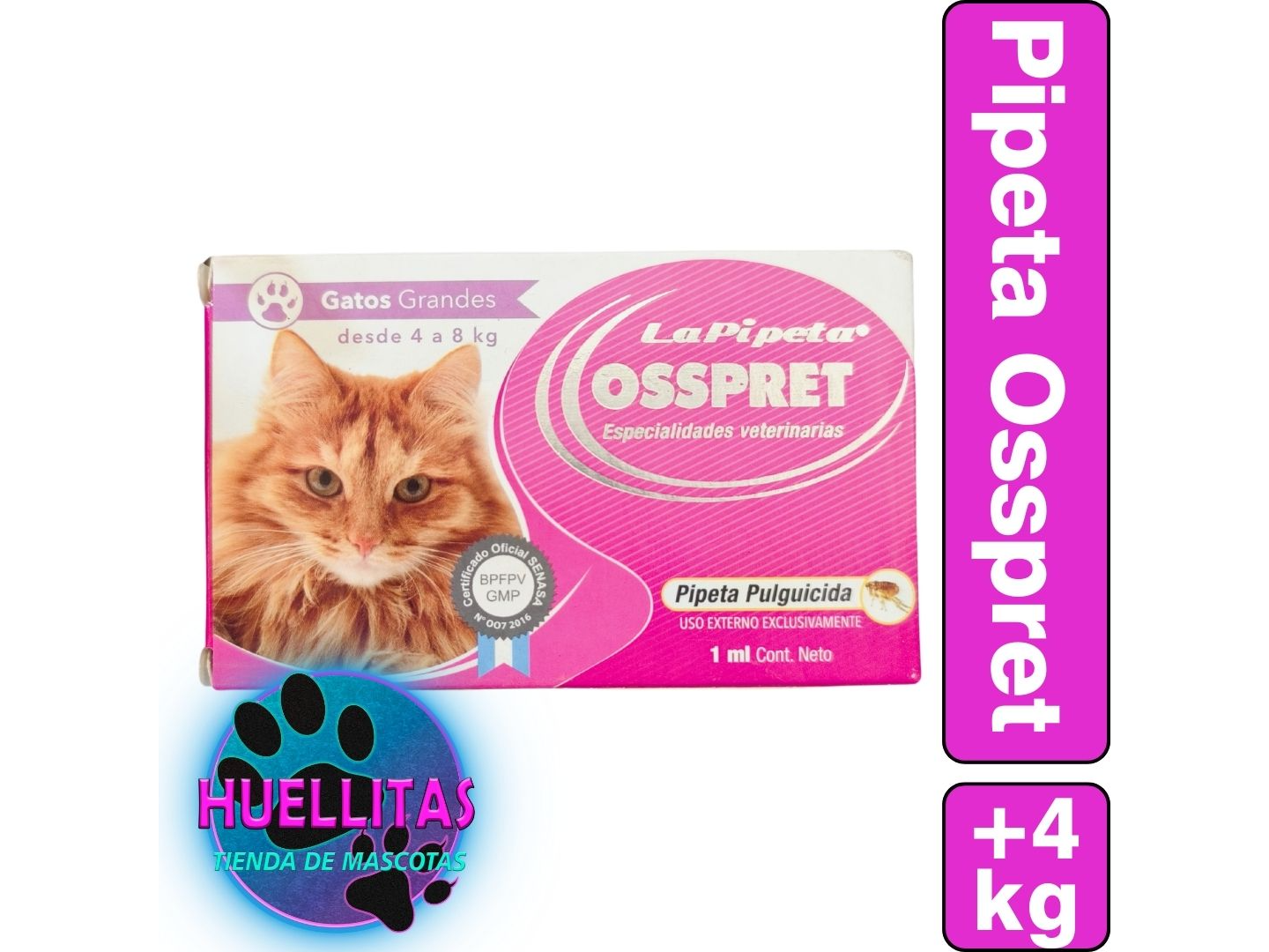 PIPETA OSSPRET GATOS HASTA 8 KILOS