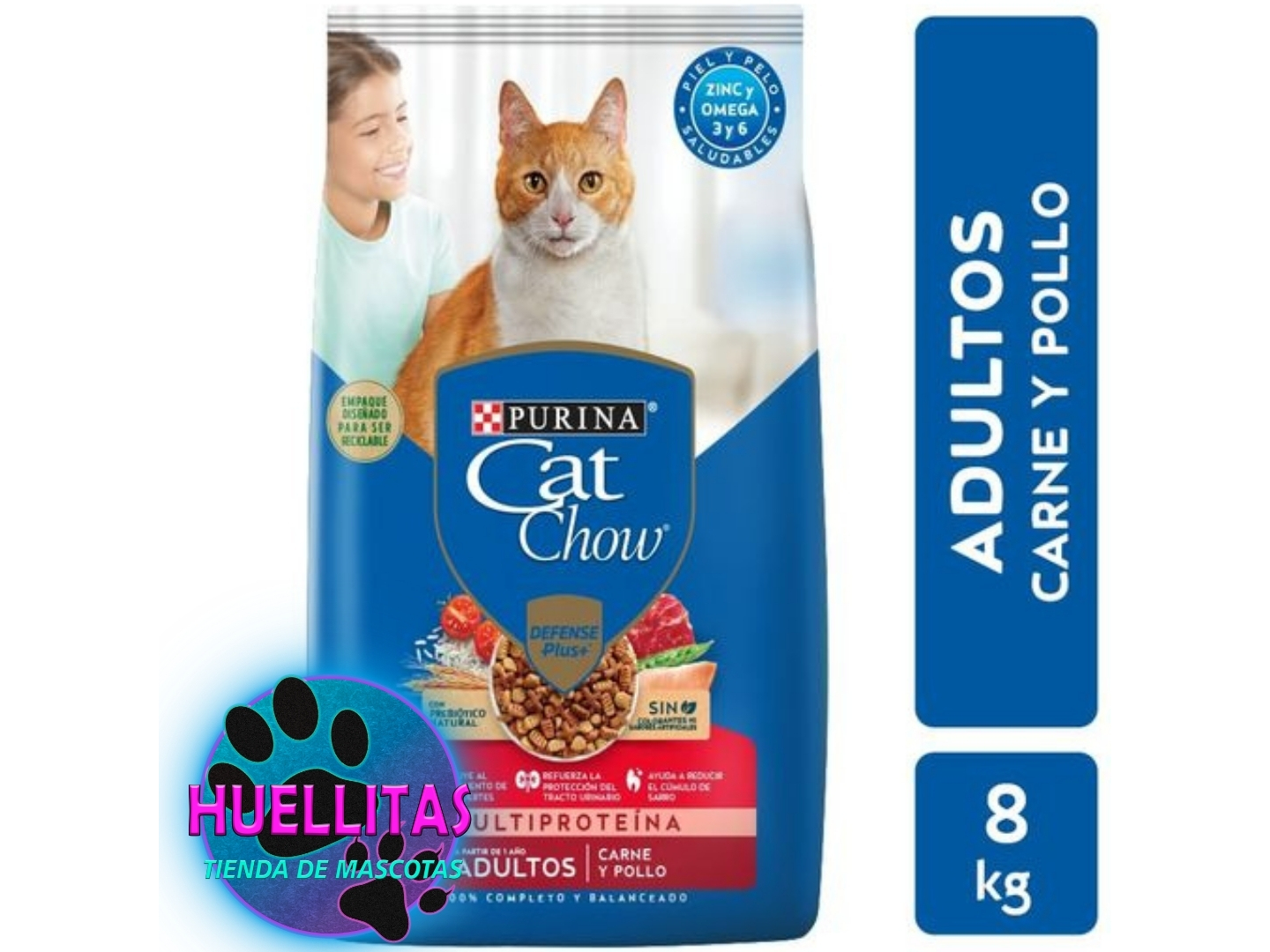 CAT CHOW GATO ADULTO CARNE X 8KG