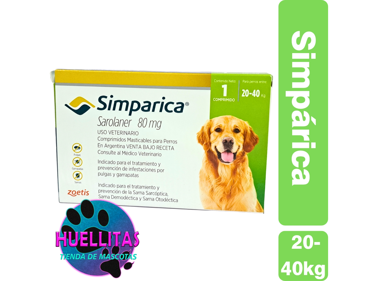 SIMPARICA COMPRIMIDO 20 A 40KG