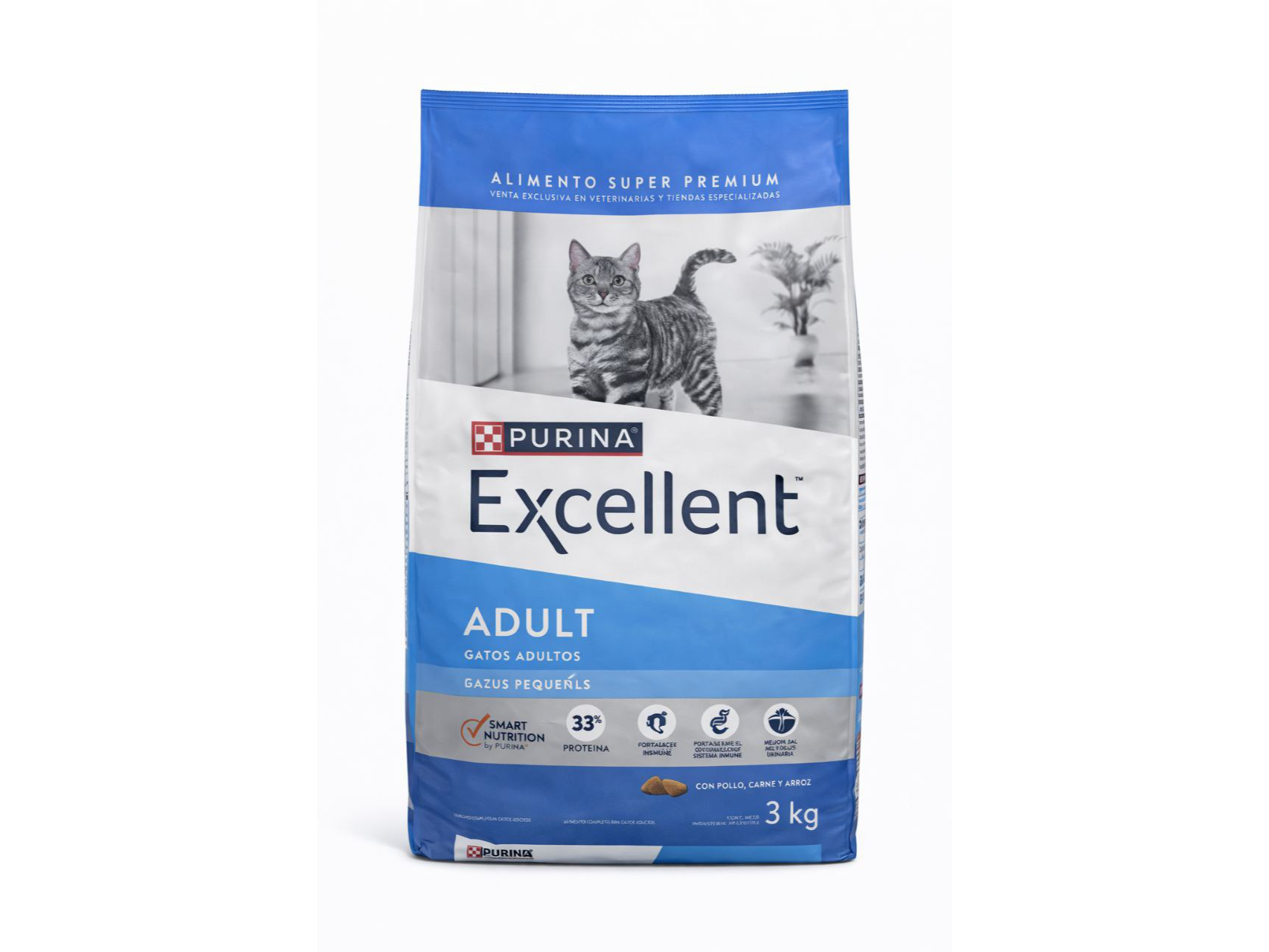 Excellent Gato adulto x 3 kg de Huellitas TM Moreno