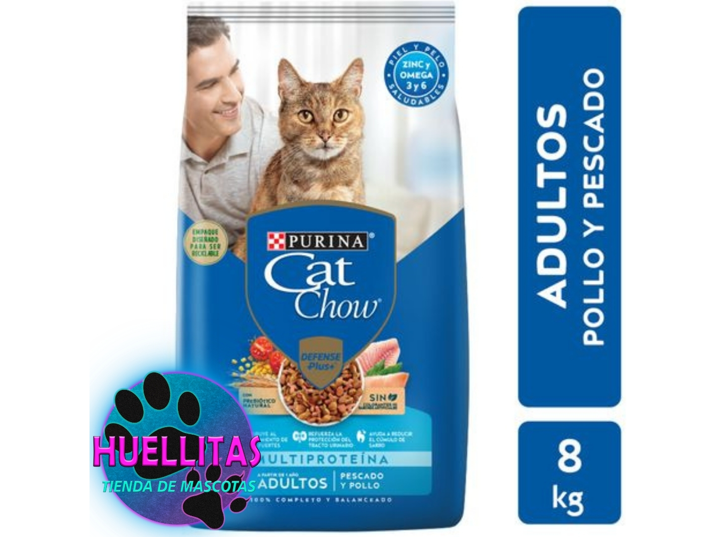 Cat Chow Gato Adulto Pescado × 8KG
