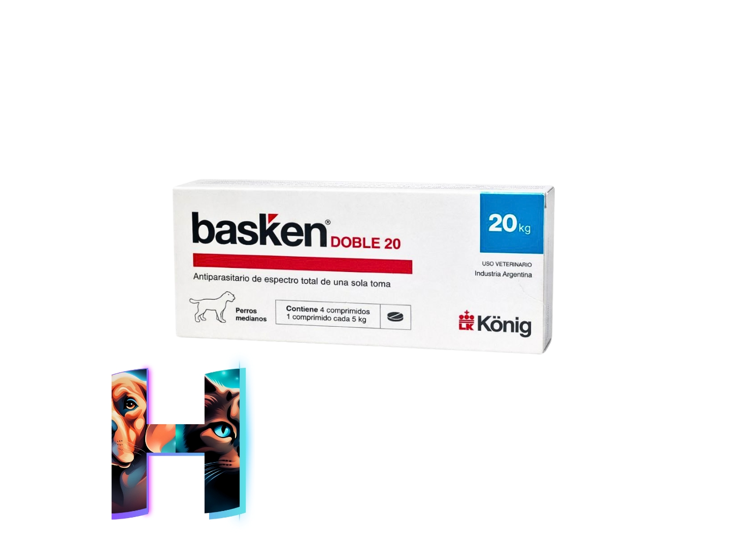 BASKEN PERRO HASTA 20KG  ANTIPARASITARIO INTERNO COMPRIMIDO