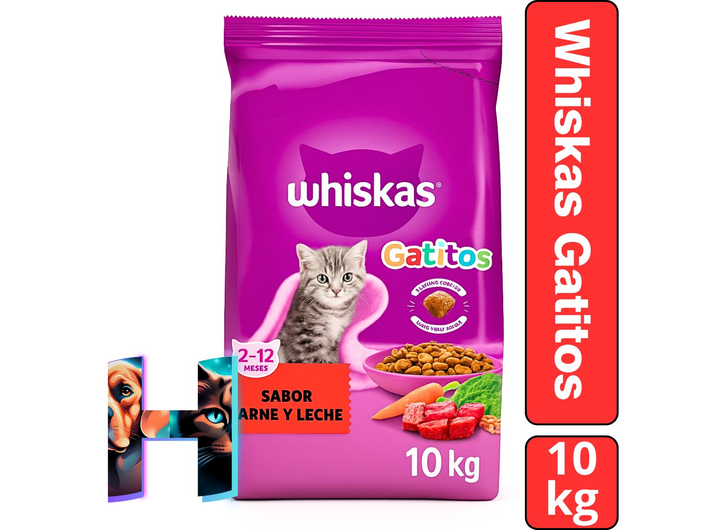 Whiskas Gatitos Carne y Leche x10 Kg.
