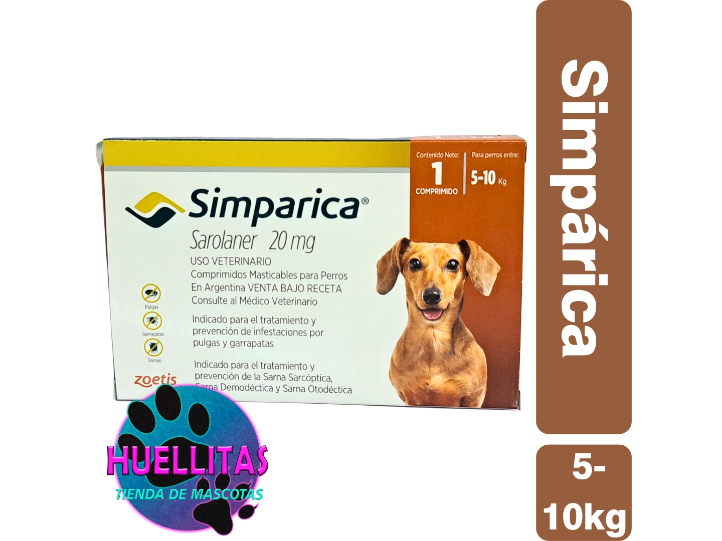 SIMPARICA COMPRIMIDO 5 A 10KG