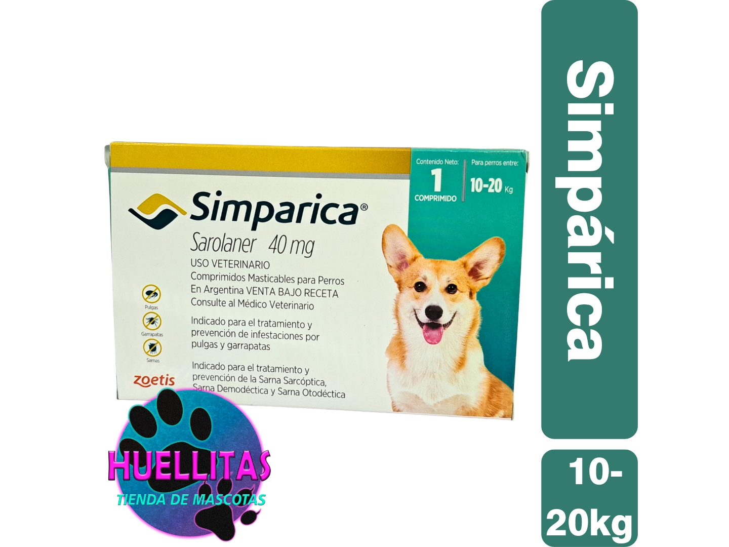 SIMPARICA COMPRIMIDO 10 A 20KG