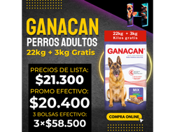 Ganacan Mix Adulto x 22kg + 3kg Gratis