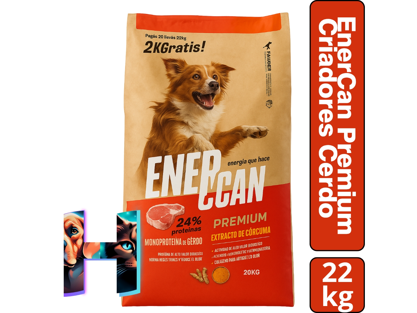 EnerCan Premium Adulto "Cerdo" 20kg + 2kg Gratis