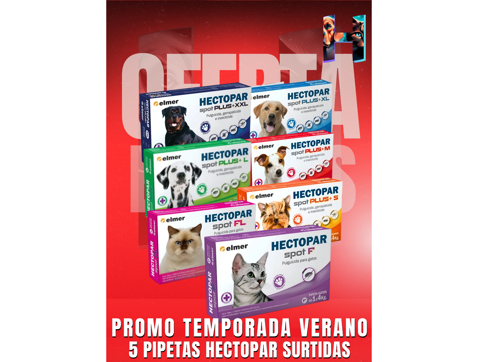 Promo 5 Pipetas Hectopar Surtidas