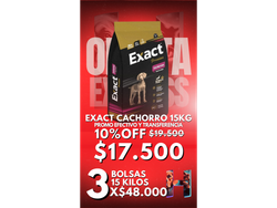Exact Perro Cachorro x 15kg Oferta Express