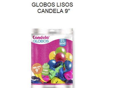 GLOBOS CANDELA 9" LISO SURTIDO 100BX50UNI