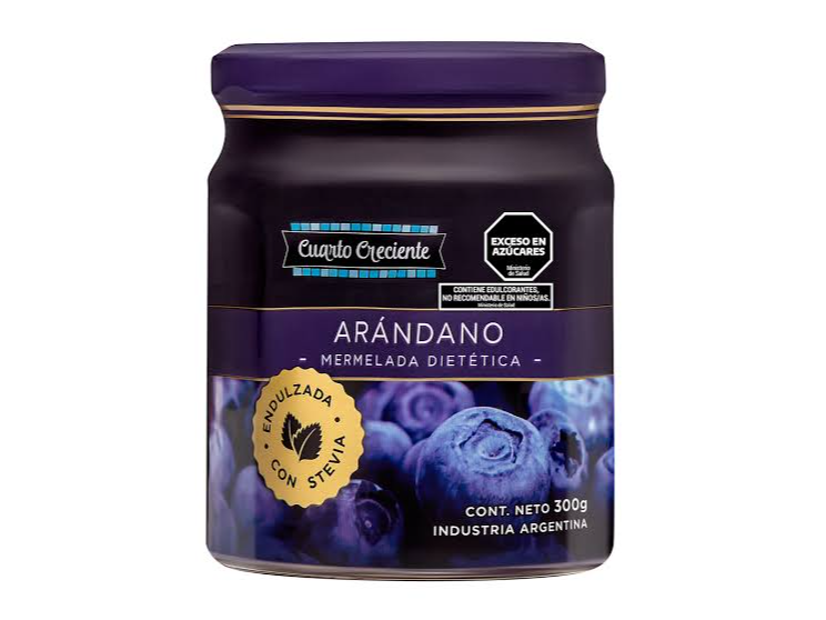 Cuarto creciente mermelada arándanos con stevia