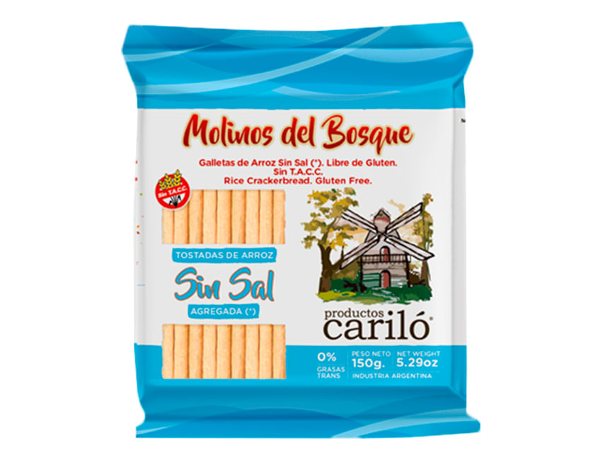 Tostaditas arroz carilo sin sal