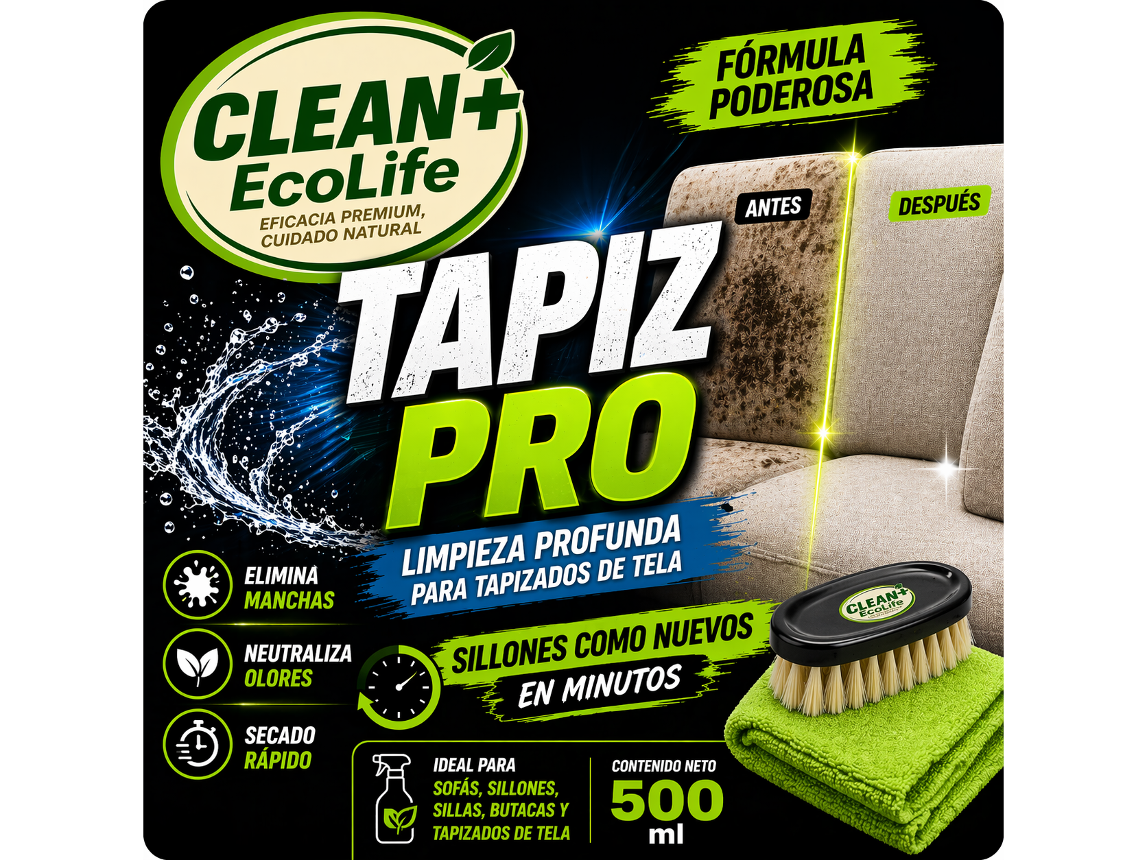 LIMPIATAPIZADOS x 500 ml.