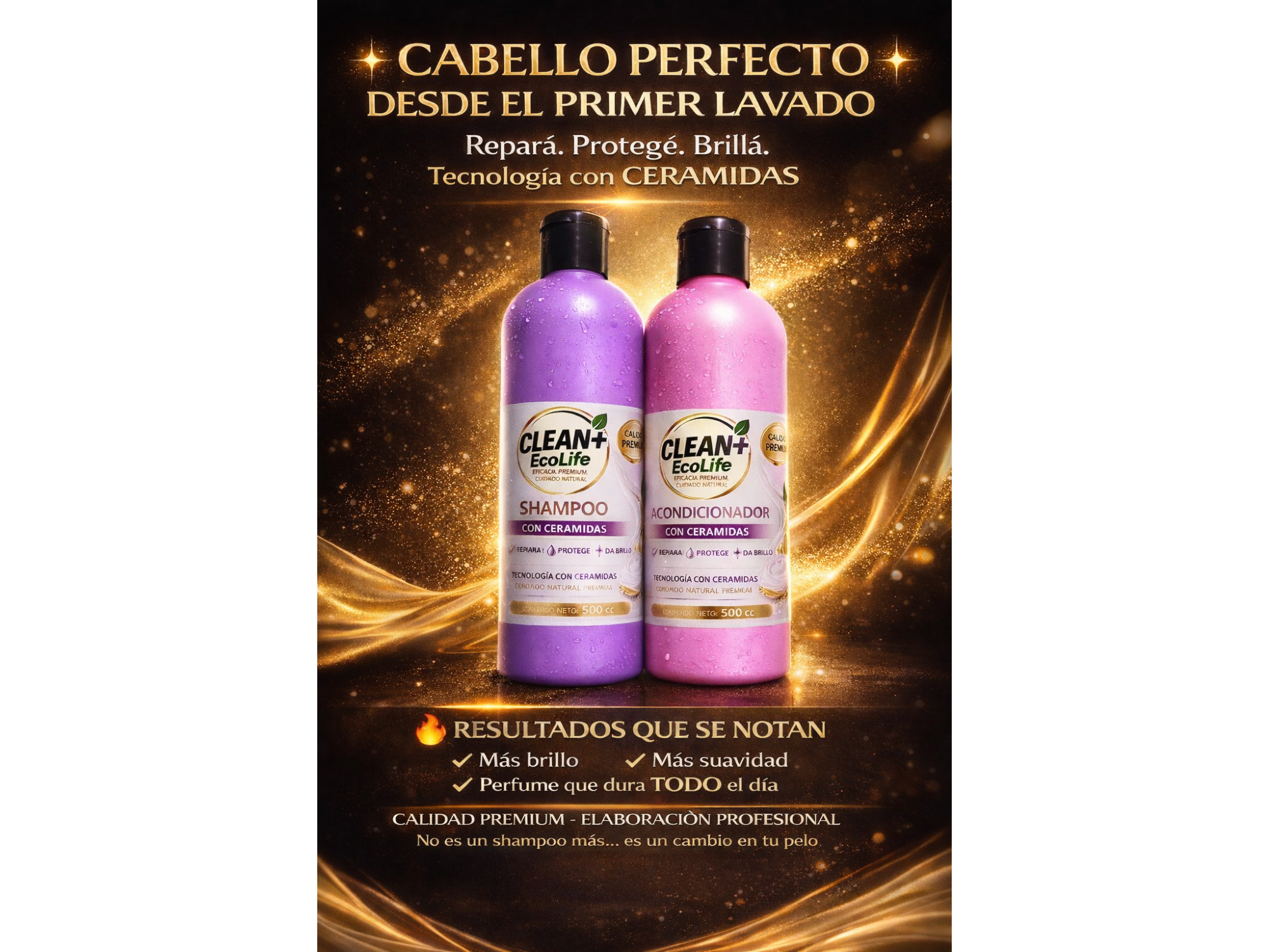 Shampoo y Acondiocionador con ceramidas x 500 cc