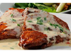 CHURRASQUITOS DE POLLO A LA NAPOLITANA CON GUARNICION