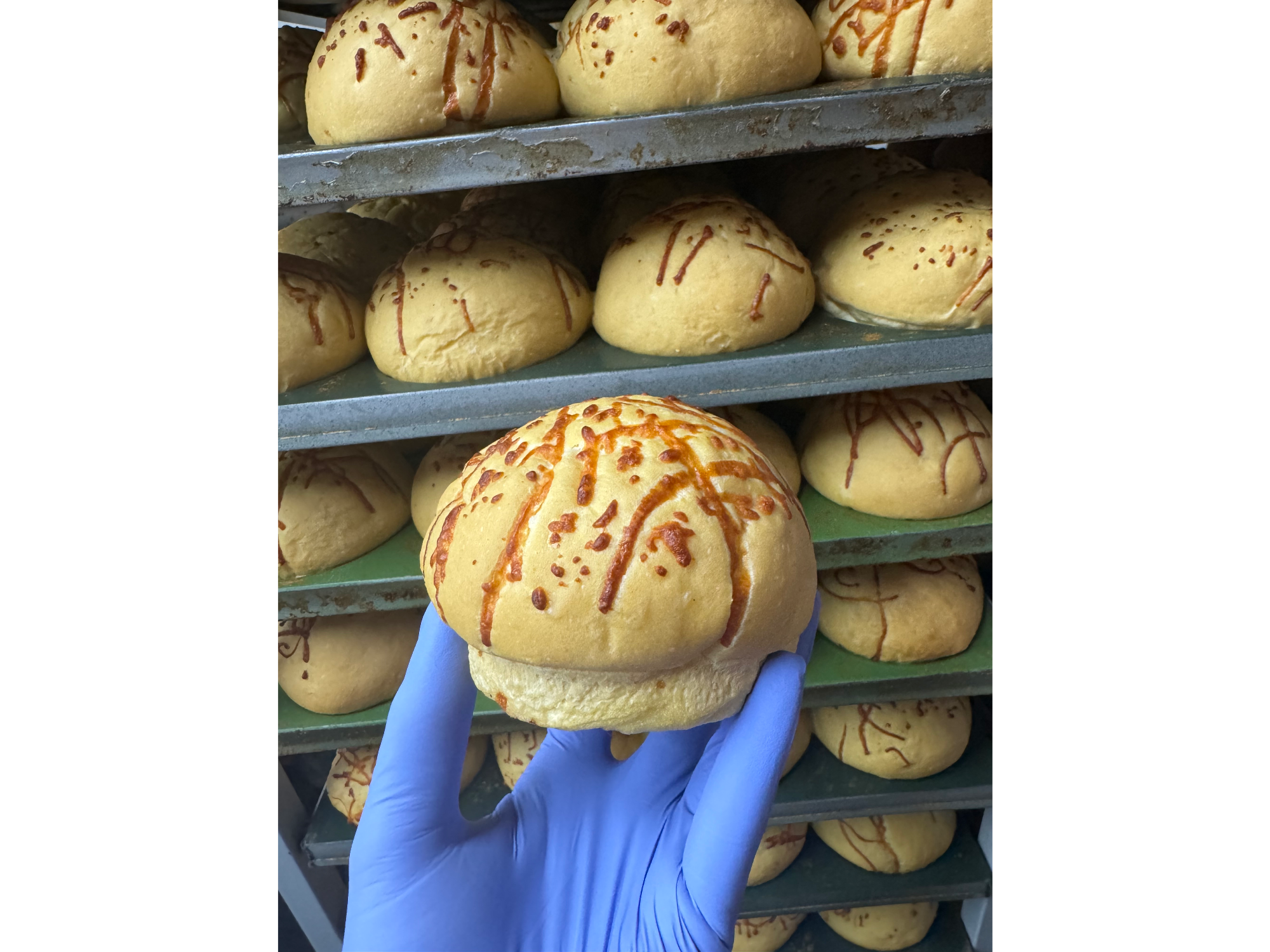 Pan de papa con Queso gratinado