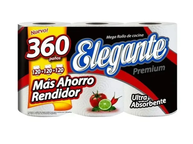 Rollo de Cocina Elegante premium 360 paños 3x120 paños